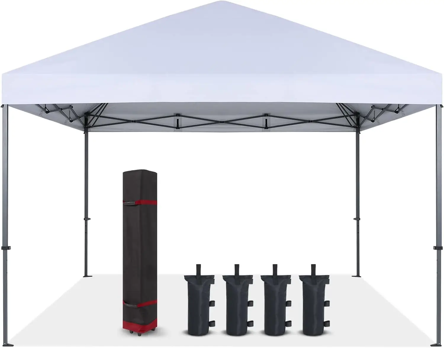 Durable Easy Pop Up Canopy Tent (White) EASY SETUP Protects against 99% UV rays 3 height adjustments