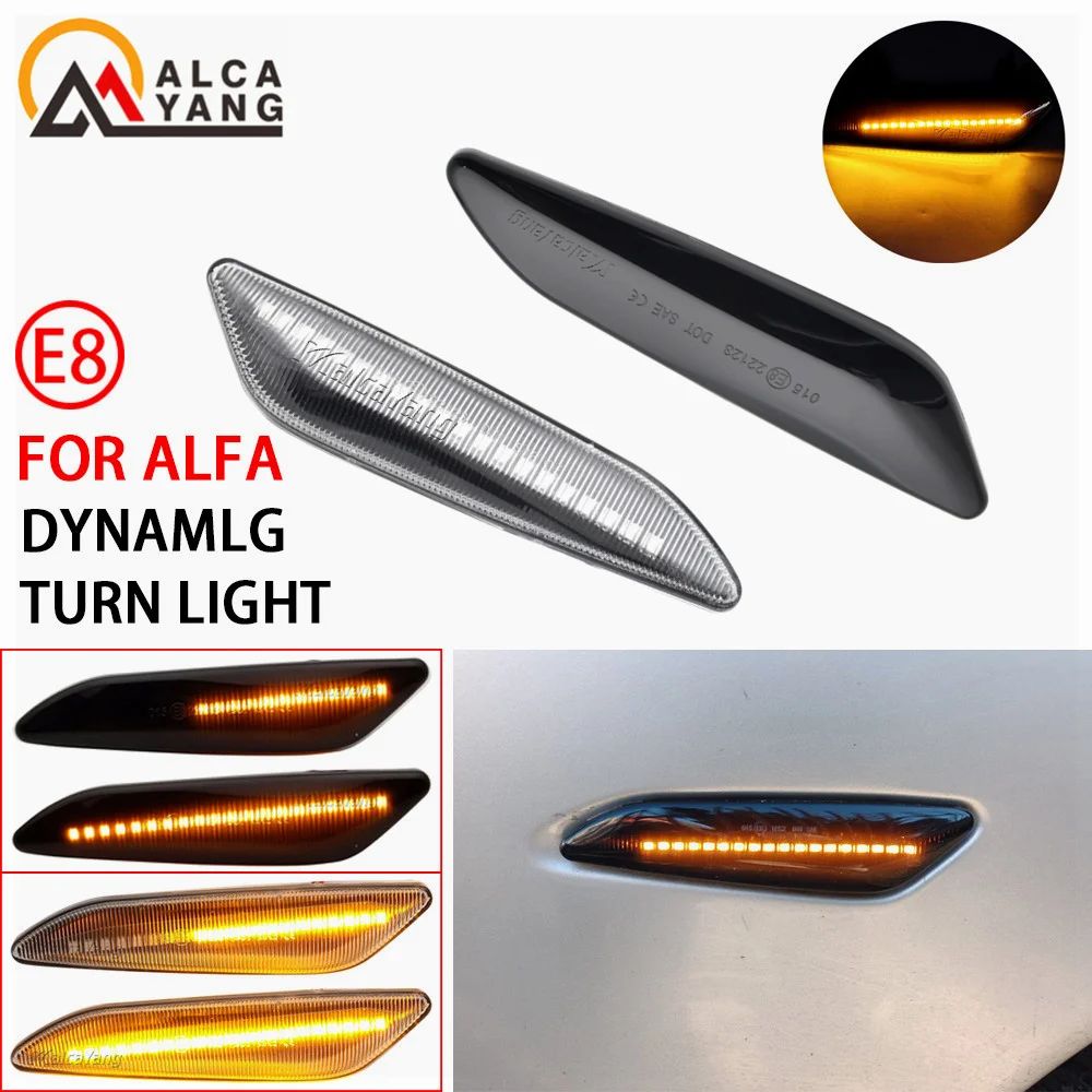 2 Pieces Sequential Flashing LED Turn Signal Side Marker Light For Alfa Romeo 147 156 Fiat Egea Tipo Lancia Delta Ypsilon 3 