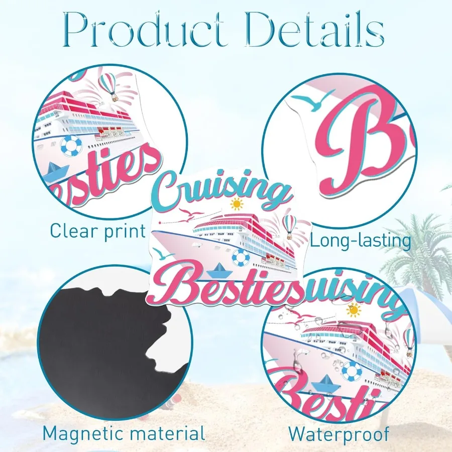 زينة باب الرحلة المغناطيسية 7 قطعة رحلة الفتيات كروز باب المغناطيس أوه السفينة إنها رحلة الفتاة مضحك المغناطيسي كابينة السفينة تسجيل