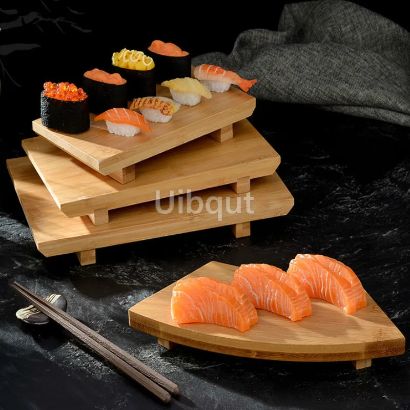Tablero de Sushi de bambú, plato de barco, plataforma Rectangular, lavabo de Sashimi, vajilla de cocina japonesa coreana, bandeja de plato para servir