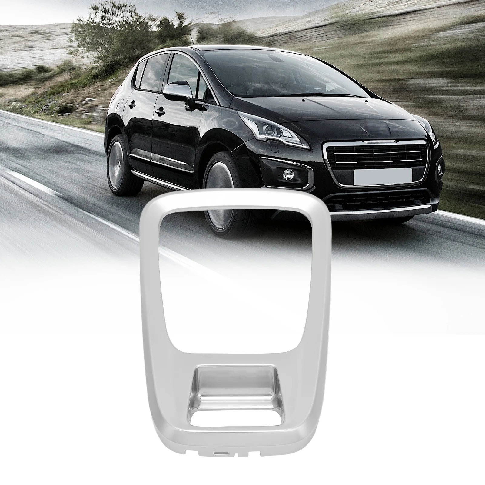 

Рамка рычага переключения передач, крышка панели, объемная накладка рычага переключения передач 7591L9, серебряная крышка панели переключения передач, замена для 3008