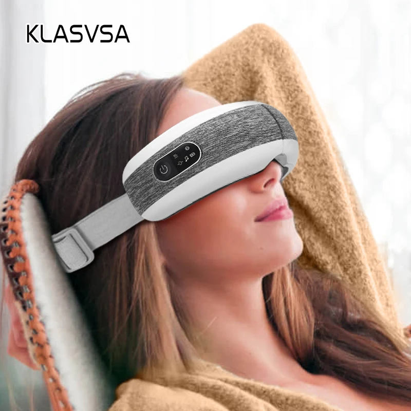 KLASVSA – masseur intelligent pour les yeux, Compression d\'air, chauffant, pour les yeux fatigués, élimine les cernes, Relaxation