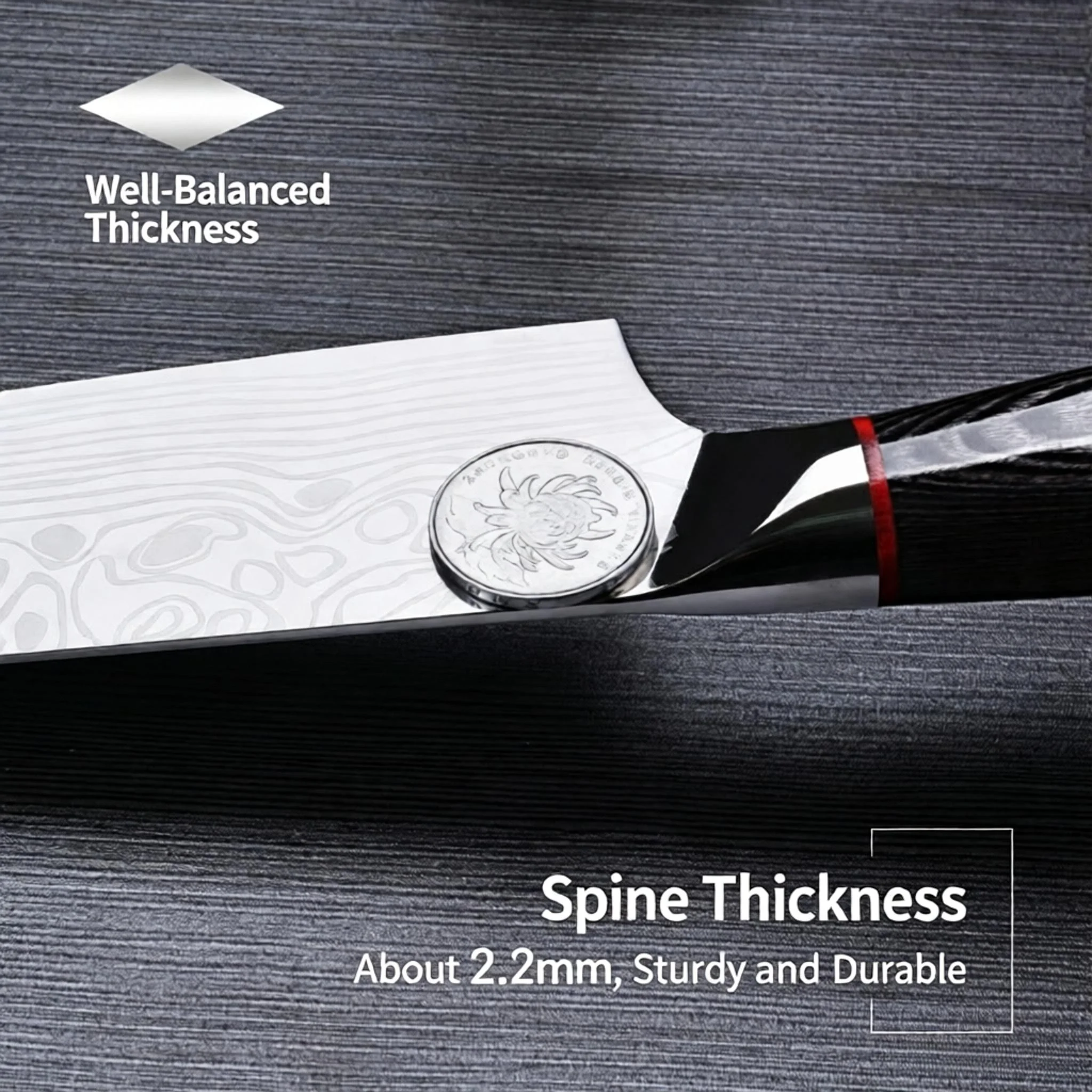 8 Inch Chef Knife German Steel Laser Damascus Pattern Blade  Kitchen Knife Black Handle Household Meat Slicing Cooking Tool