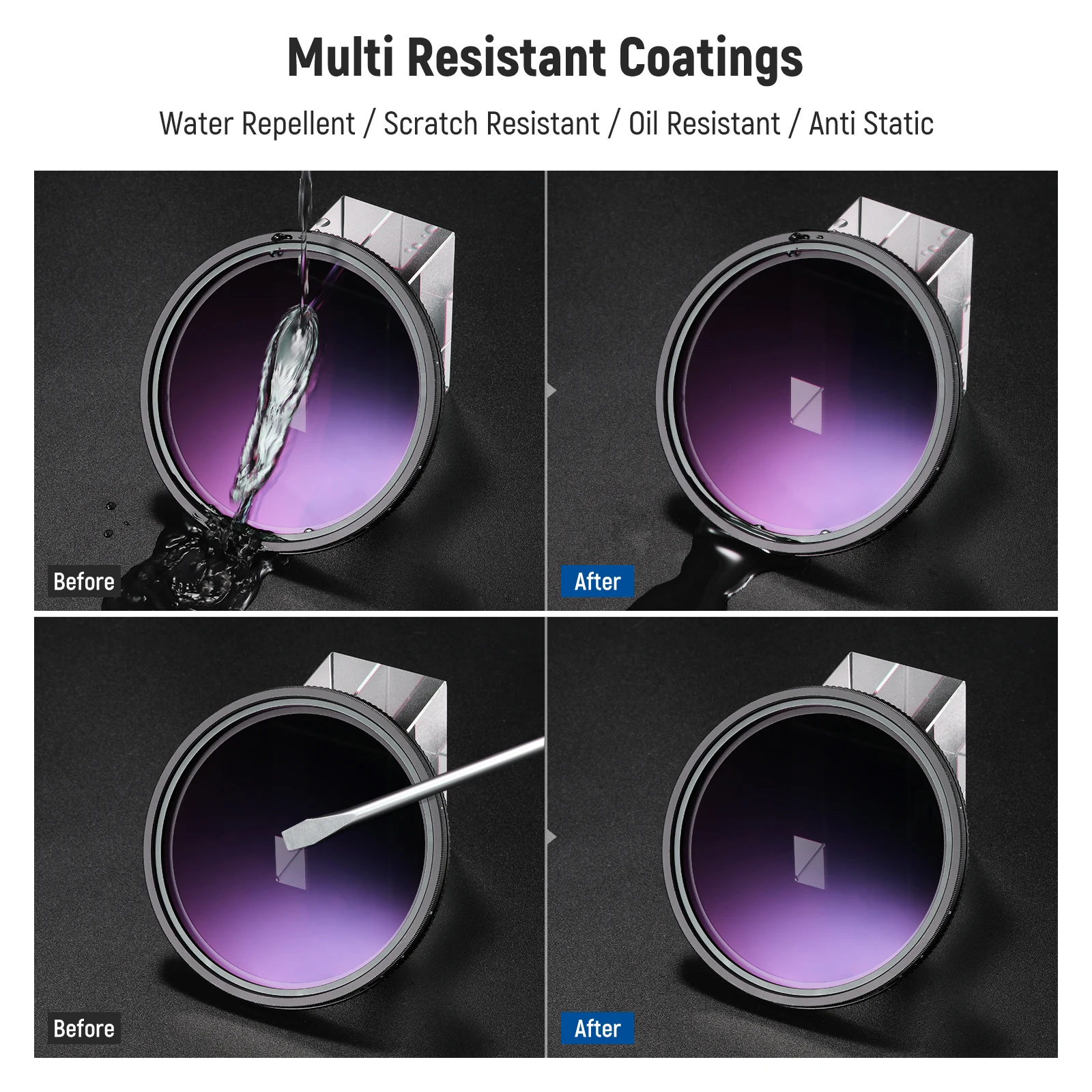 NEEWER 58 mm-82 mm True Colors Hard Stop Variabler ND-Filter ND2-32 Begrenzter Neutraldichtefilter Mehrfachbeschichtetes optisches HD-Glas – Detail 7