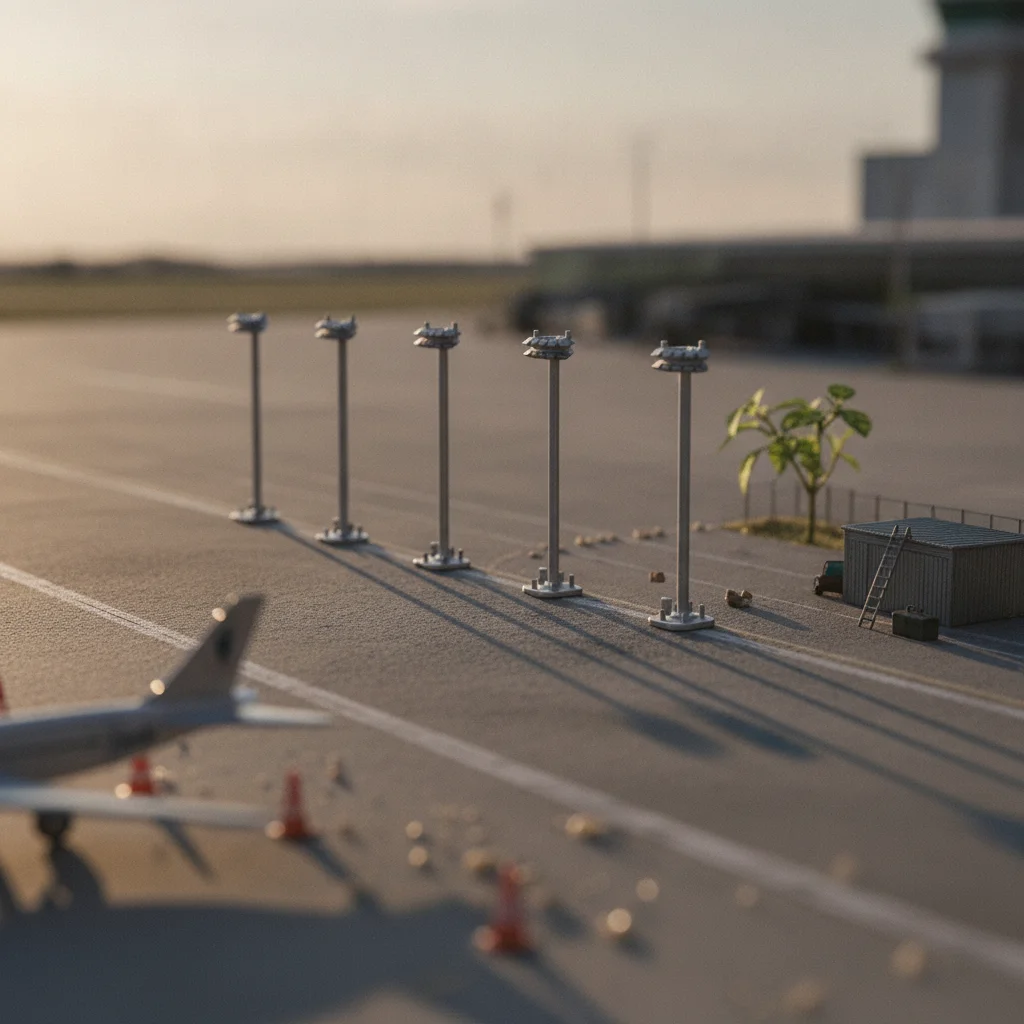 Realistic Airport Diorama Light with Square Base Accessory High-pole Model for Terminal Scenes