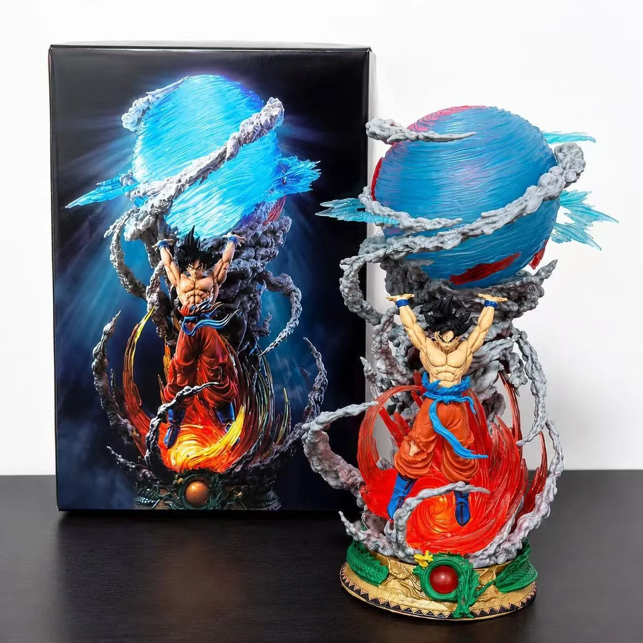 23cm Anime Dragon Ball Figure Goku Super Saiyan State Shock Wave Figurine PVC Collection Desktop Action Figure Kid Gifts
