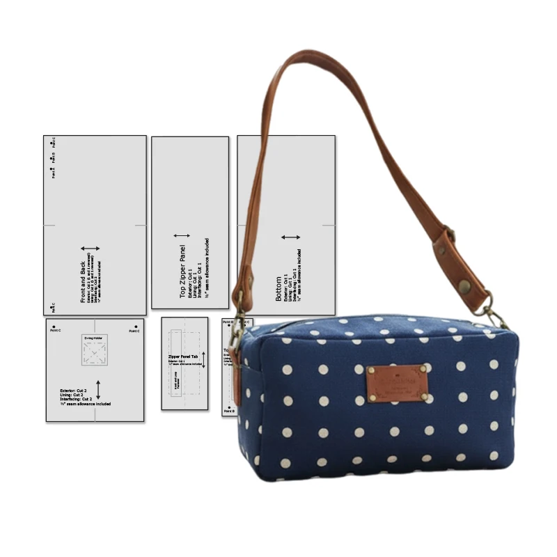 

Выкройки для шитья сумки Boxy Bag с двойной молнией, узоры для шитья сумки Boxy Bag на двойной молнии в масштабе 1:1.