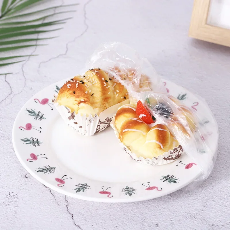 

100/50Pcs Disposable children Shower Cap for Hair Elastic Mesh Shape Plate plastic wrap cover Food grade food cover