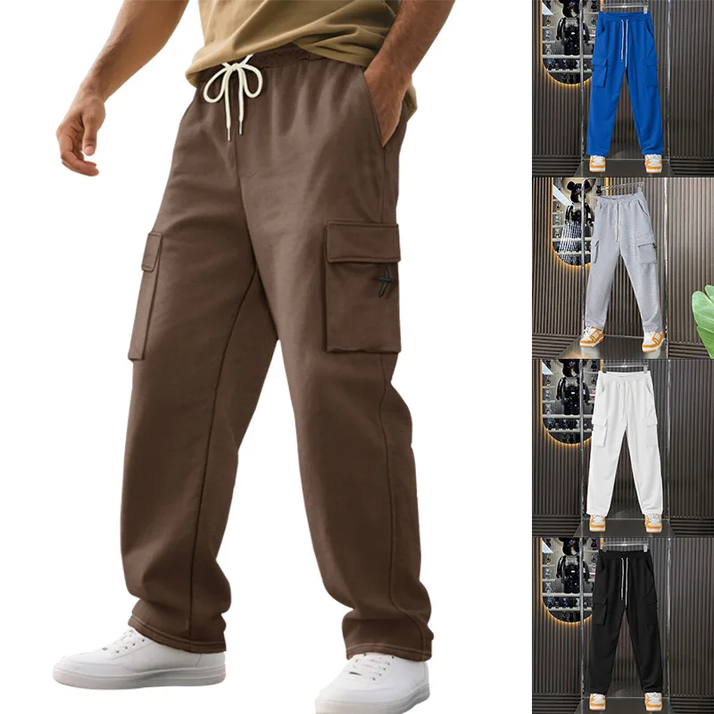 

New Men's Heavyweight Outdoor Hip Hop High Street Casual Loose Fit Multi-Pocket Cargo Jogger Pants American Retro Men's Trousers