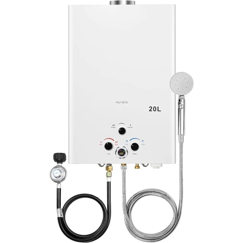 Tankloze Boiler 5.26gpm 20l Draagbare Gashot Boiler Instant Propaan Boiler Voor Buiten Met Digitaal Display