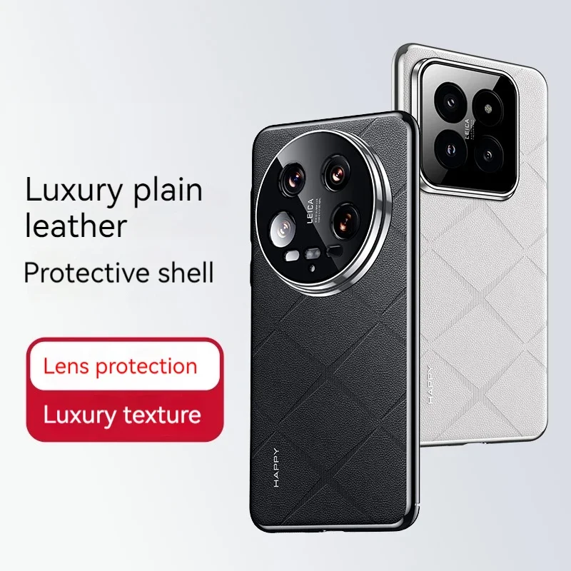 

Luxury Handmade Premium Plating Leather Case for XiaoMi Mi 15 Pro Mi 14 Ultra Poco F7 Ultra Phone Cover Fundas Protective Case