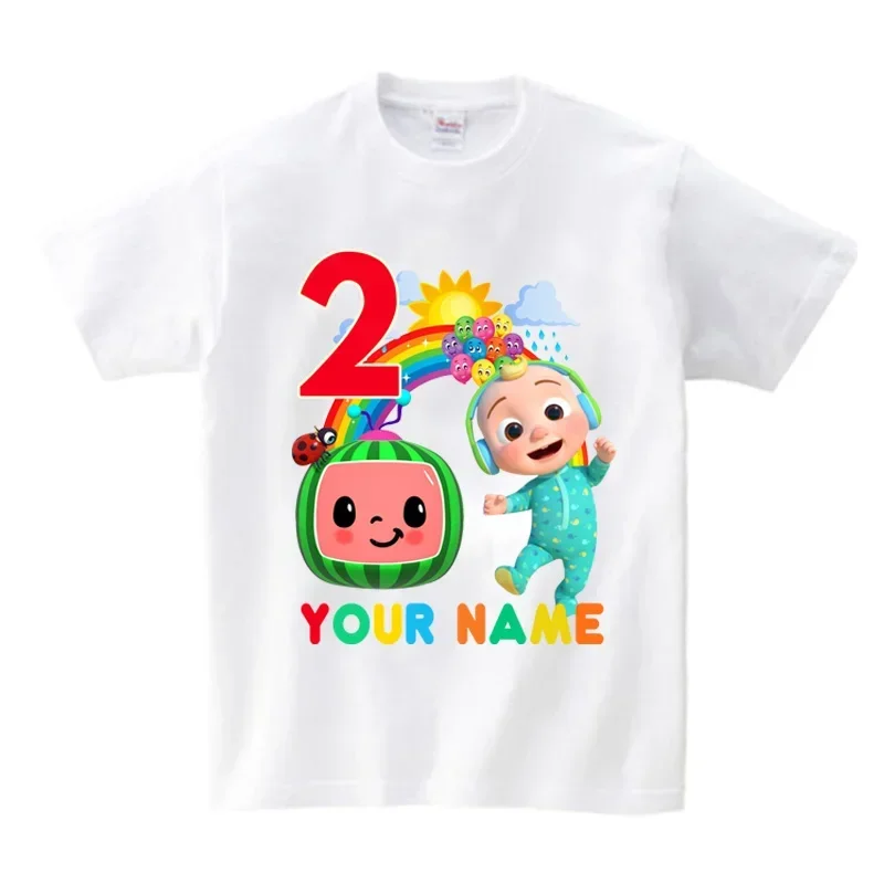 Personalized Family Gift Birthday T Shirt Custom Name Short Sleeve T Shirts Boys Children Kids Clothes Daddy Mommy Party Outfits