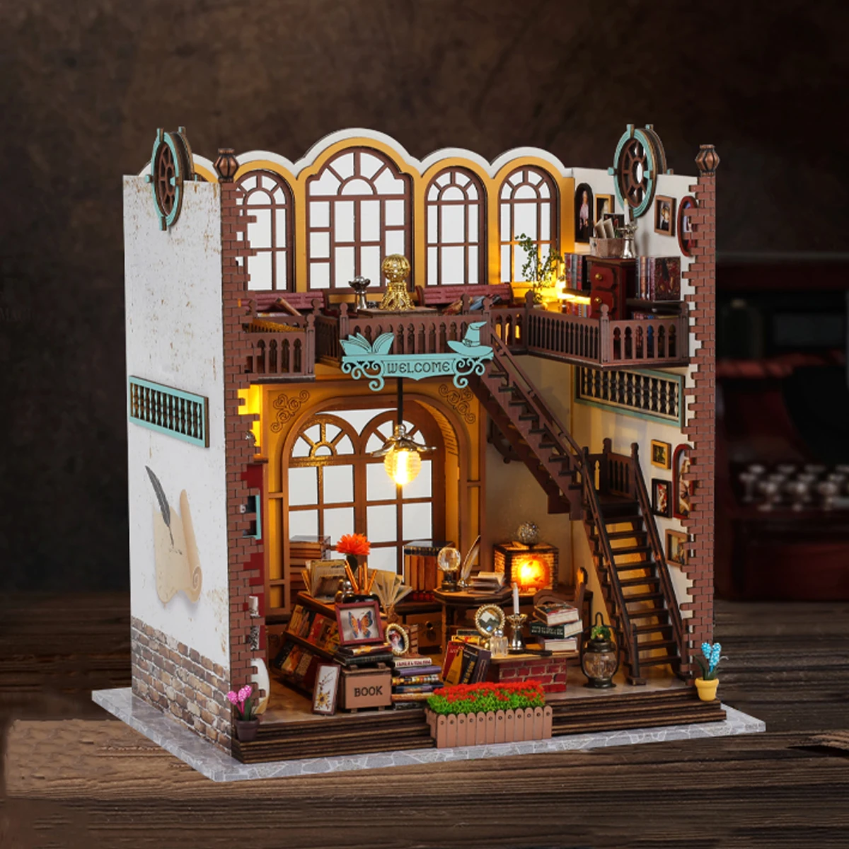 Magic Book House 3D Puzzle Assembly Model Building Doll House Mini Kit DIY Handmade Toys Wooden Crafts Boy's Birthday Gift