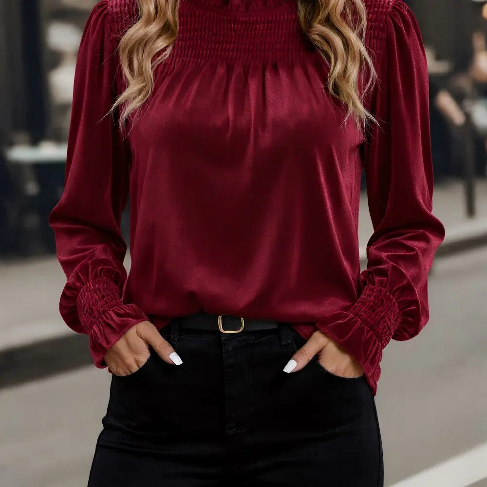 

Свободная маленькая рубашка с круглым вырезом, осенне-зимняя одежда, женский топ, модная повседневная деловая офисная одежда