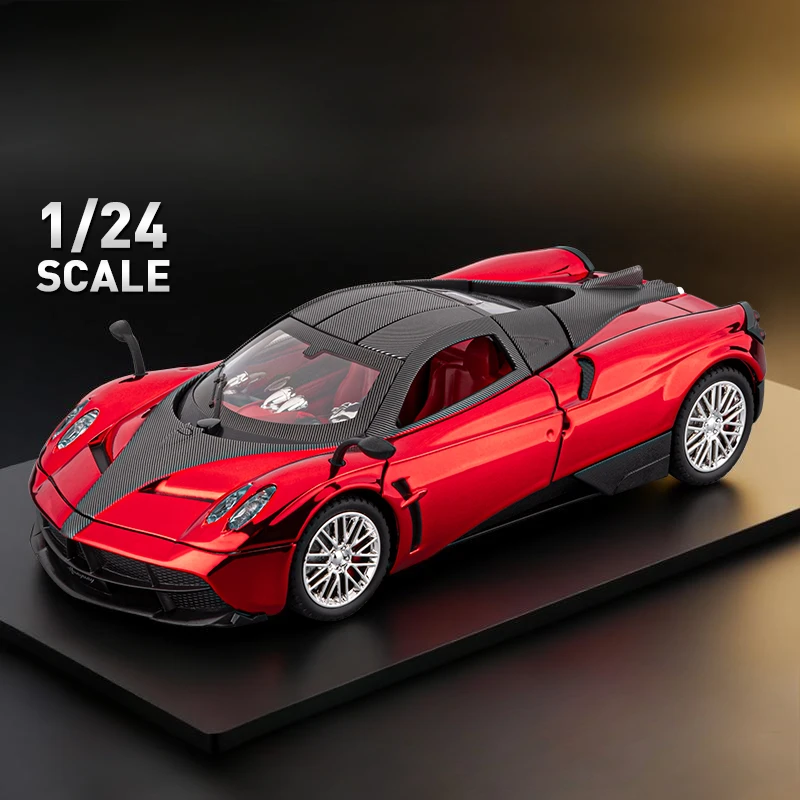 

1:24 Pagani Huayra Dinastia Supercar, сплав, звук, свет, литье под давлением, модель автомобиля, детский подарок на день рождения, декоративный орнамент, игрушка