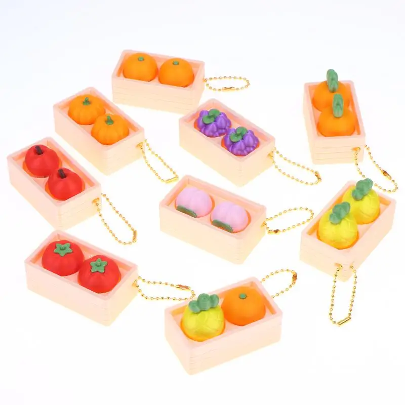 Square Button Fidget Keychain 2/4 Pcs Creative Mini Stress Relief Sensory Toy Charm for Kids Gift Bag Fillers