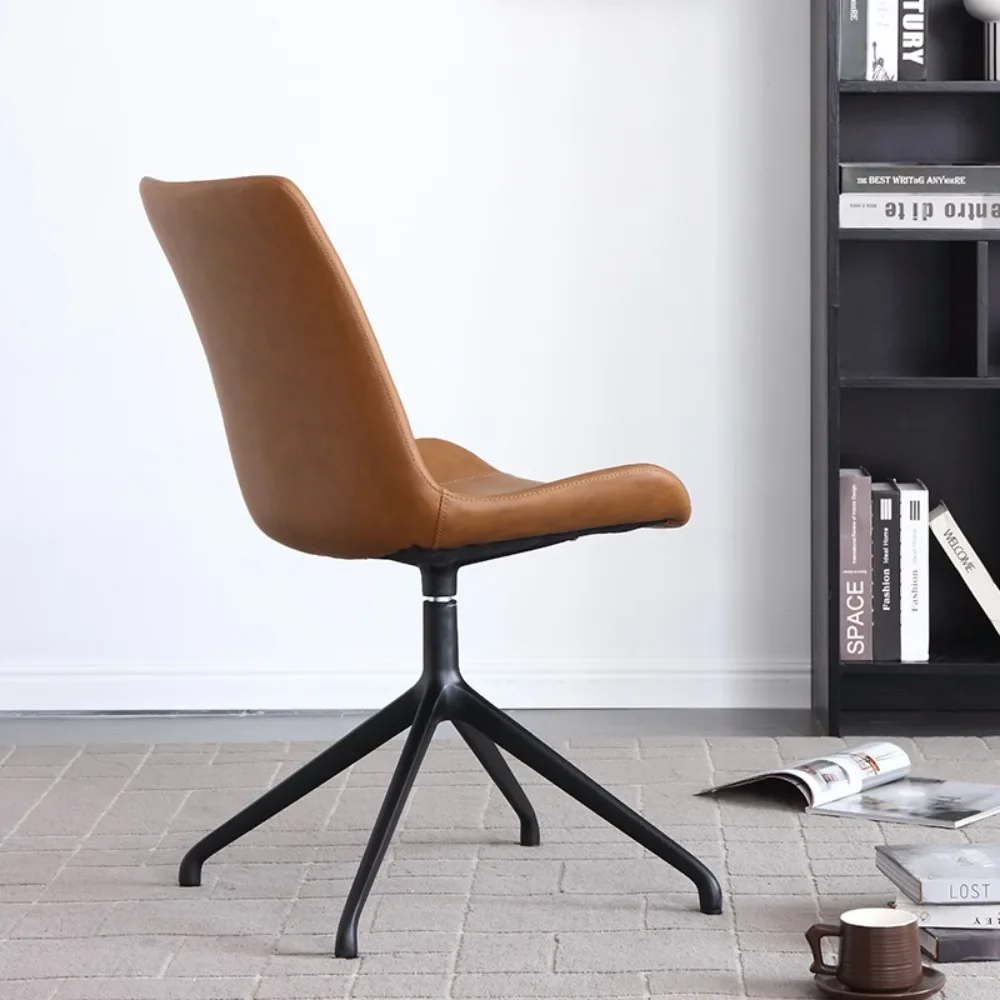 Computer chair household desk chair rotating dining lifting adjustment simple fixed foot office meeting room leather