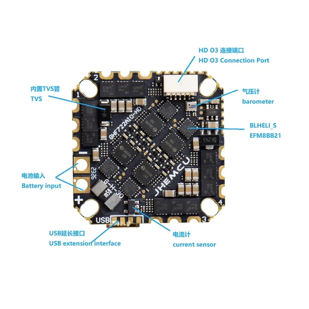 AvaCoreJHEMCU GHF722-HD 40A  Flight Control ESC All-in-One 2-6S For FPV Freestyle CinewhoopFPV Racing