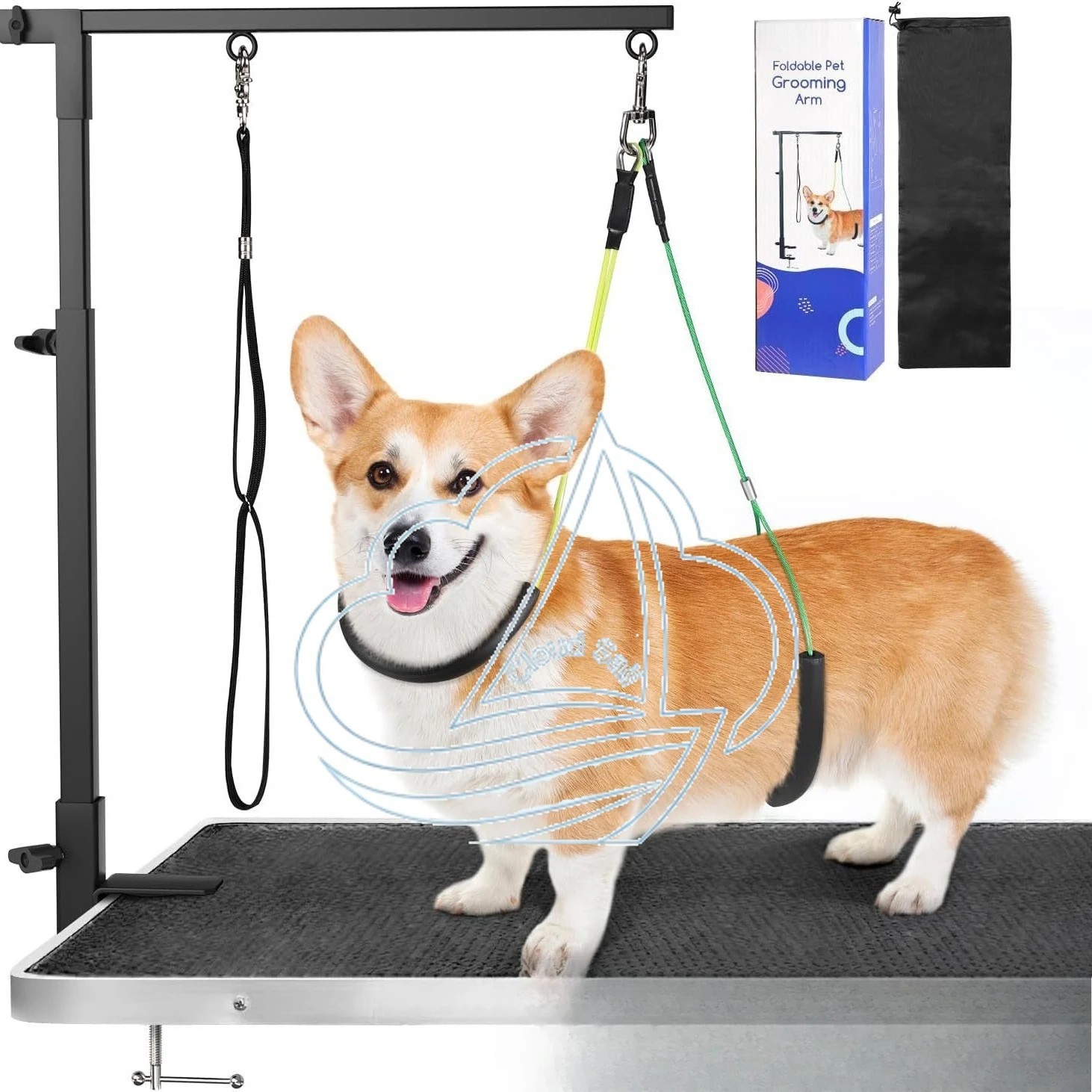 

Регулируемая рука для ухода за домашними животными — выдвижная регулируемая по высоте складная черная железная подставка для ухода за собаками