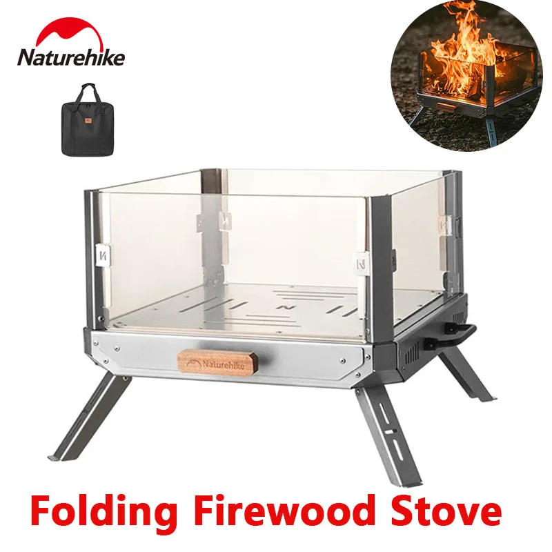 Naturehike Portable Wood Burning Firewood Stove Outdoor Picnic Camping Multifunction Stainless Steel Heating Warm Furnace Burner