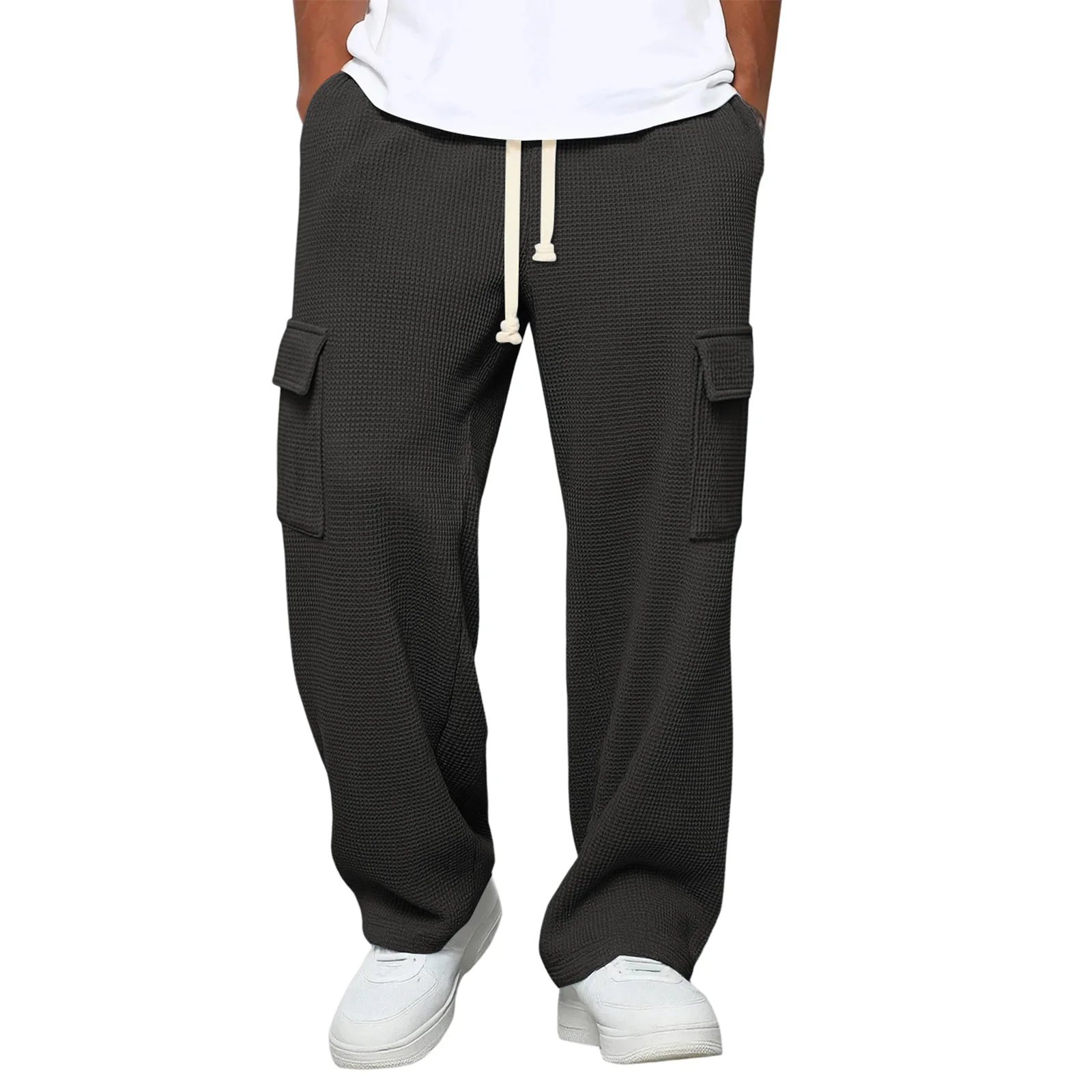 

Men'S Casual Cargo Pants | Relaxed Fit Elastic Waist With Drawstring For Daily Wear