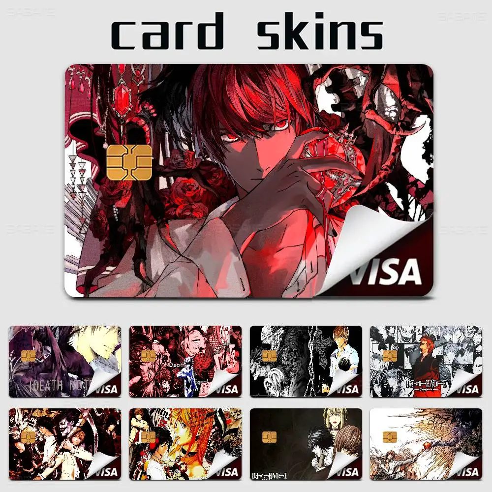 Japanese manga Death Note Anime Spend or Save Funny Shell On Off Ultra Thin No Fade Sticker Skin Cover Film for Debit Credit