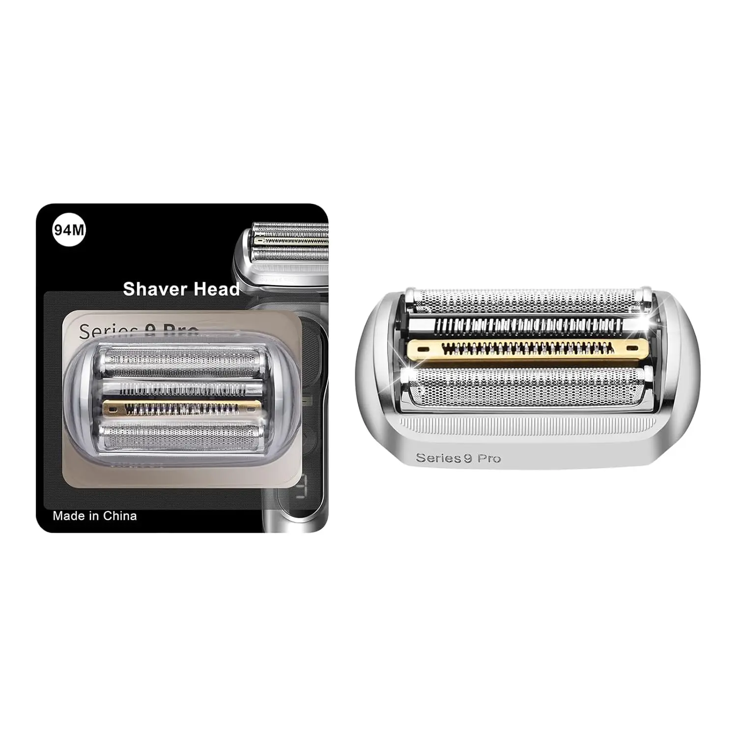Cabezales de Afeitadora eléctrica de 94M para cabezal de corte de hoja y hoja de repuesto Braun serie 9 para Braun 9290cc,9291cc,9450cc,9455cc