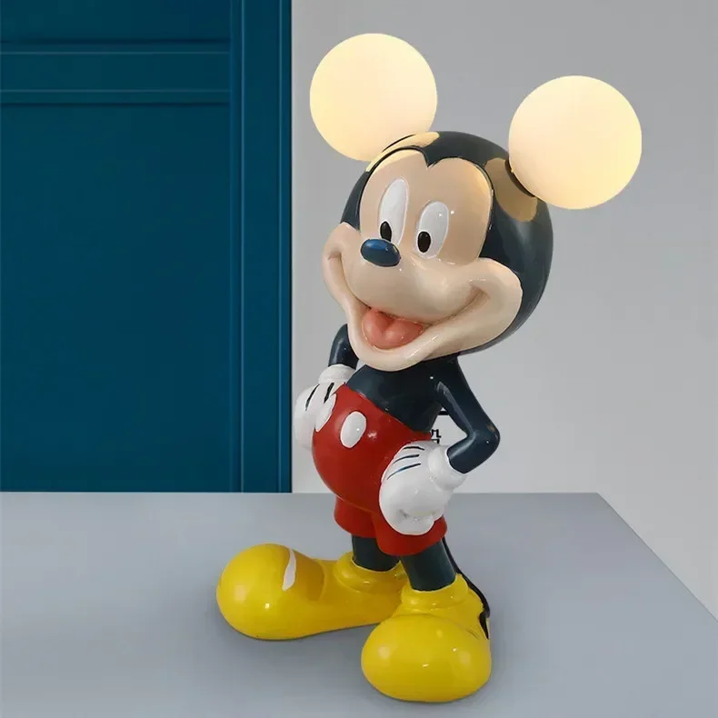 37cm Cartoon Anime Micky Mickey mouse LED Light lamp action figure resin model Living Room Study Statue Home Decoration Ornament