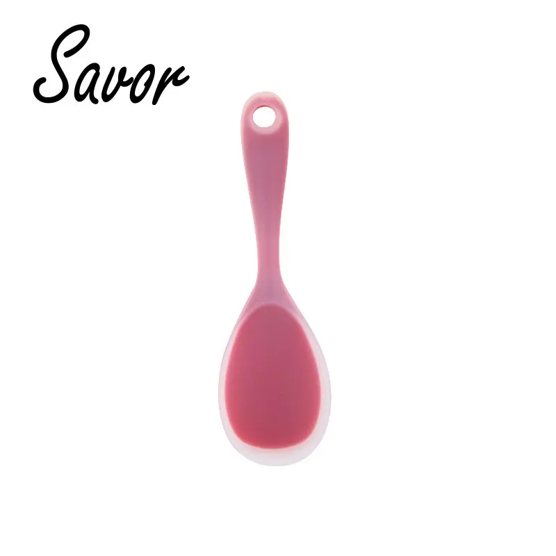 1Pcs Translucent Heat-resistant Silicone Non-stick Pan Cooking Tools Long Handle Kitchen Accessories Rice Spoon