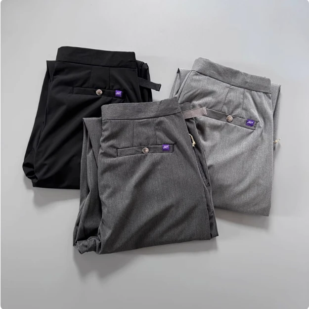 

Casual Loose Lightweight TR Blend Leisure Pants Anti-Wrinkle Cool Feeling Wide Leg Busin Gentleman Sle for Young Men