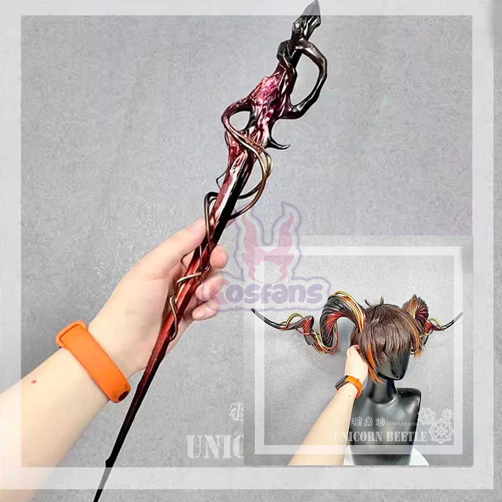 

Herkunftshorn Horns Arknights Otto Dietmar Gustav Von Urtica Headwear Magic Wand Cosplay Halloween Christmas Party Accessories