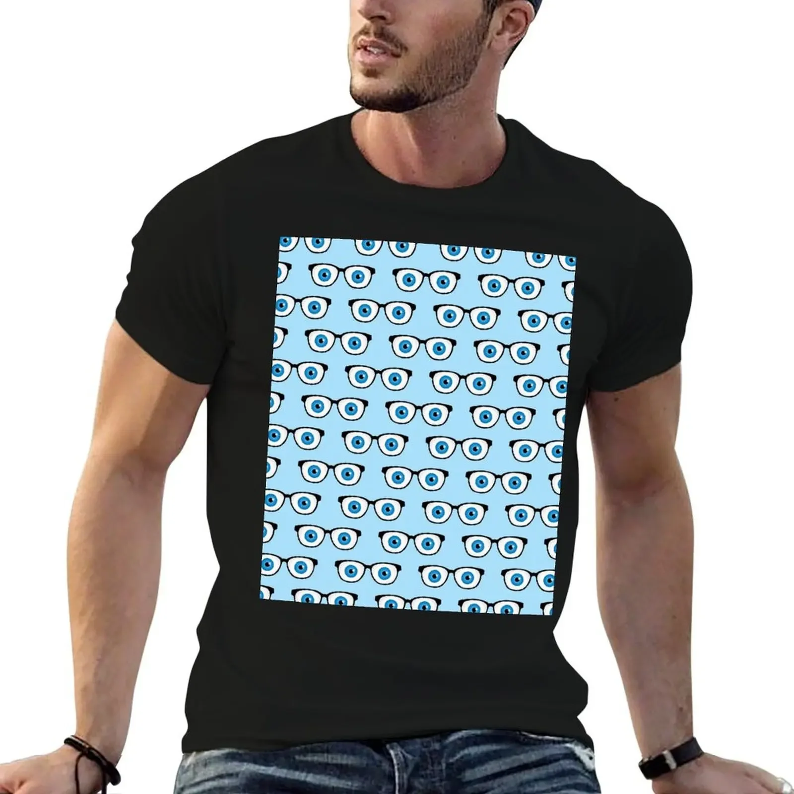 

Optician Eyeglasses With Eyeballs Pattern T-Shirt plus size clothes Personalized t-shirt clothing for men