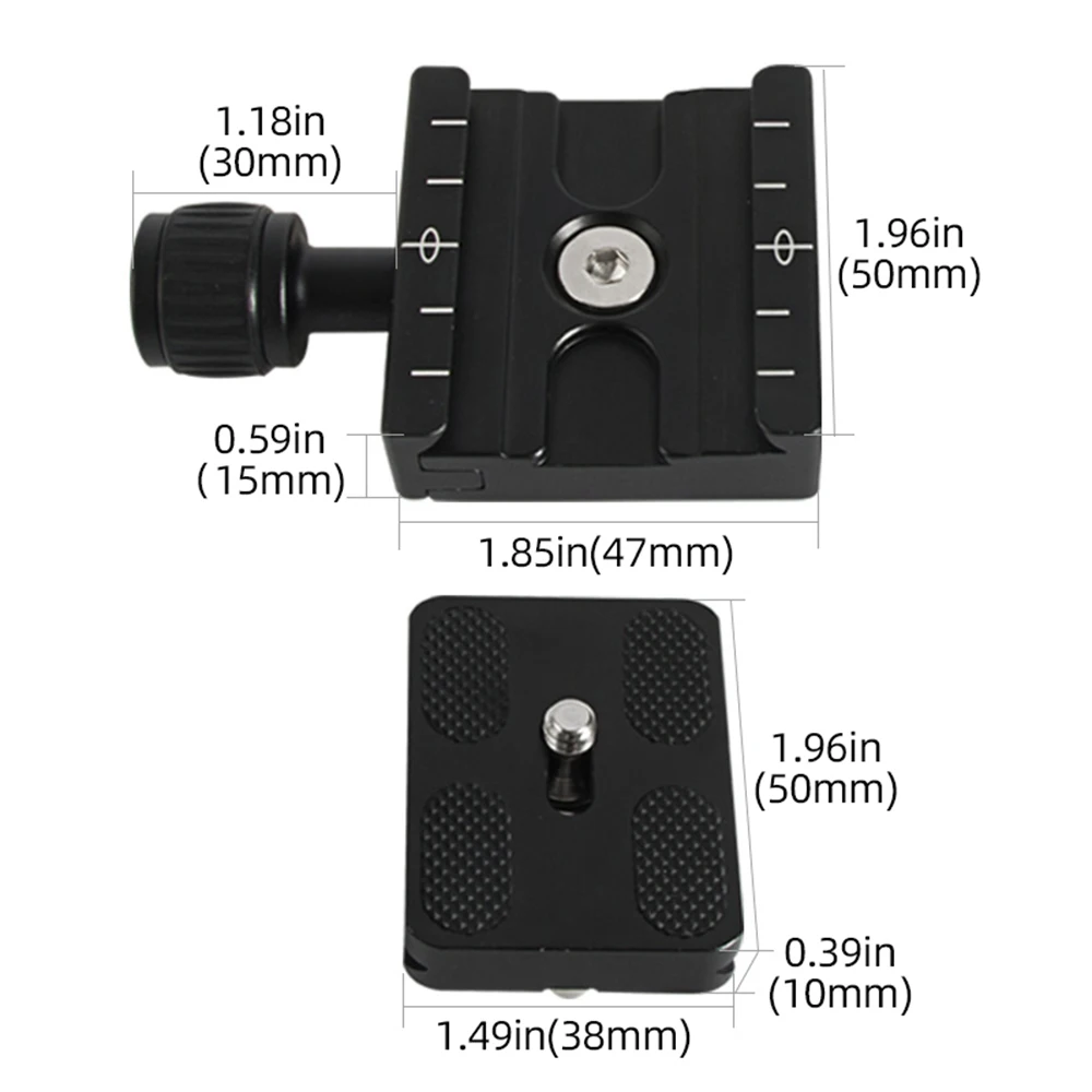 50MM Camera Clamp Quick Release Clamp Tripod Ball Head Mount Adapter Portable Stand Clamp Compatible with Arca Swiss Plate