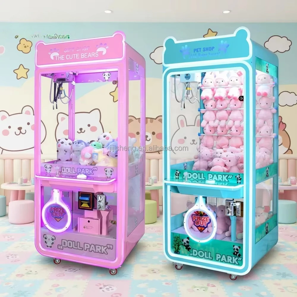 Arcade Toy Vending Machine - Máquina de grúa Panda totalmente transparente,