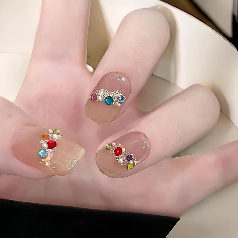 모조 라인스톤 반투명 네일 스티커 장식용 네일 팁 및 젬스톤 네일 아트