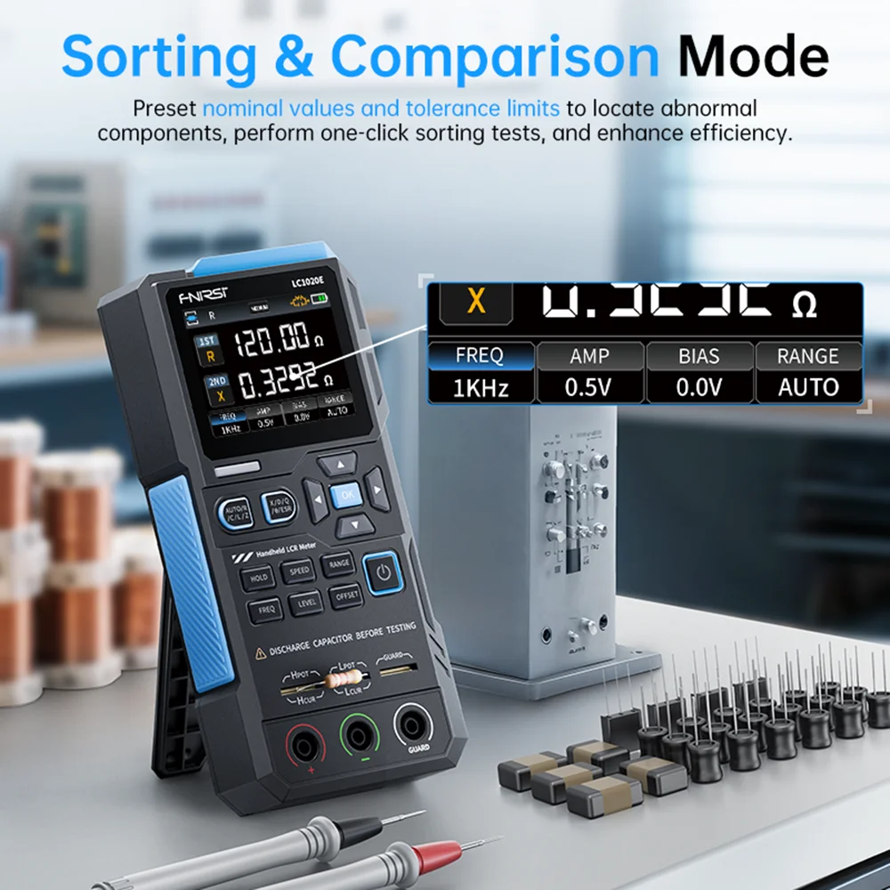 FNIRSI LC1020E Palmare Ponte Digitale LCR ESR Meter Ad Alta Precisione Smart USB TypeC Strumento Tester di Riconoscimento Dei Componenti Elettronici