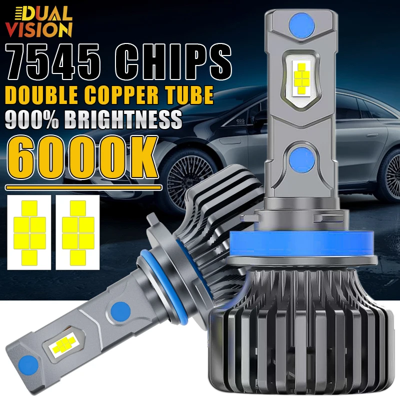 

H4 H7 LED Car Headlights Bulbs H11 H8 H9 H1 9005 HB3 9006 HB4 9012 HIR2 CANBUS 12 PCS 7545 CSP Chips High Power Turbo Lights 12V