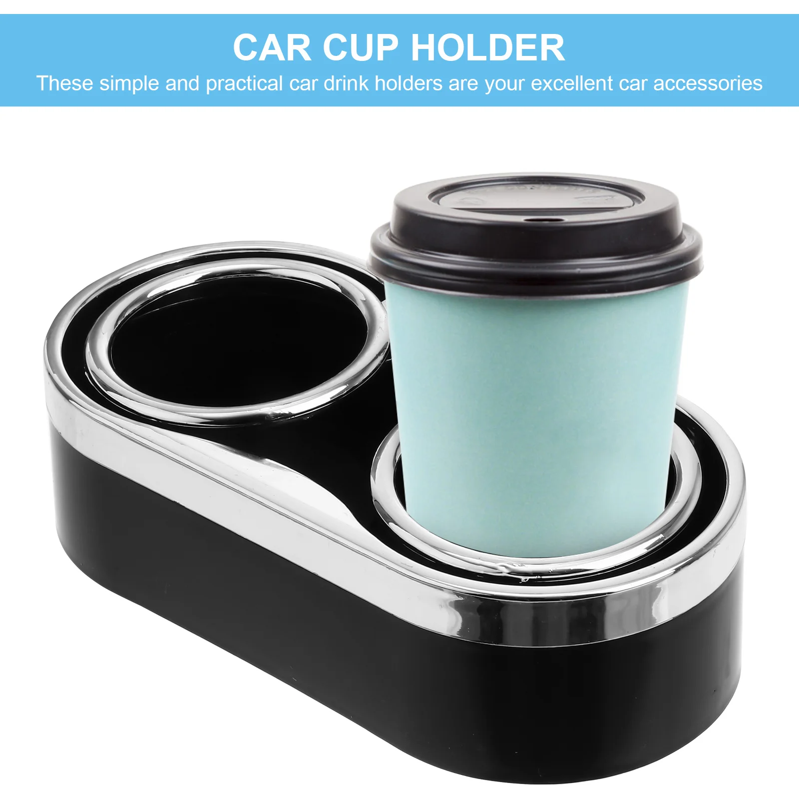 

2Pcs Car Drink Cup Holder Double Hole Stable Auto Beverage Bottle Organizer Durable Cup Holder for Cars Suvs Trucks