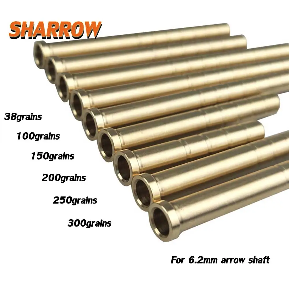 12 pcs  Archery Arrow Insert Copper 38/50/100/150/200/250/300 6.2mm Carbon Rod OD7.6mm Bob-Weight Broadhead shooting accessories