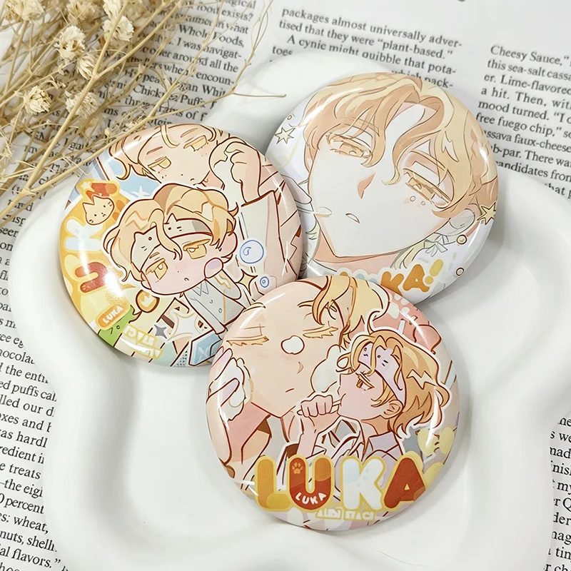 Anime Alien Stage ‌Luka Cosplay Brooch Kawaii Badge 3Pcs/set  Tinplate Lapel Pins Bag Ornament Accessory Collect Decoration Prop