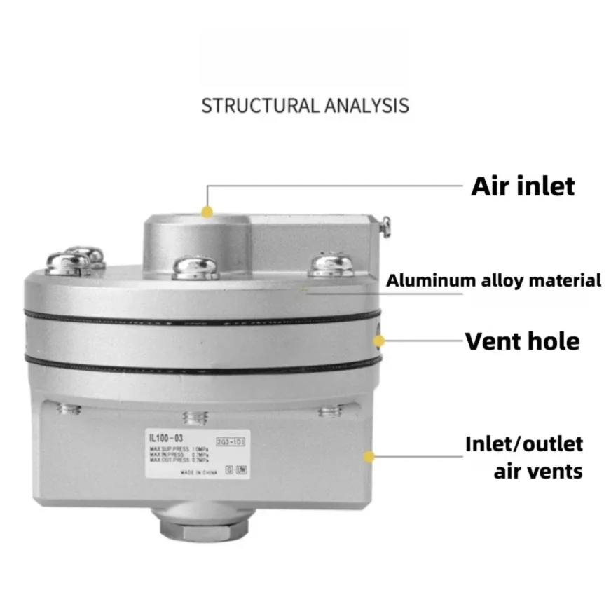 Pneumatic Speed-Increasing Relay IL100-02/IL100-03 Locking Valve for Accelerating Driving Speed Air Source Amplifier