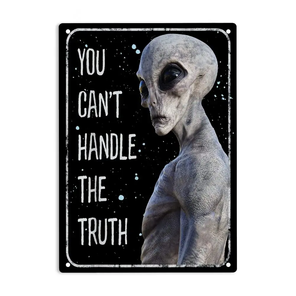 الغريبة يمكنك التعامل مع علامة الحقيقة علامة القصدير المعدنية ، المنطقة 51 ملصق للمنزل المقاهي الحانات حانة رجل الكهف جدار ديكور اللوحة تسجيل