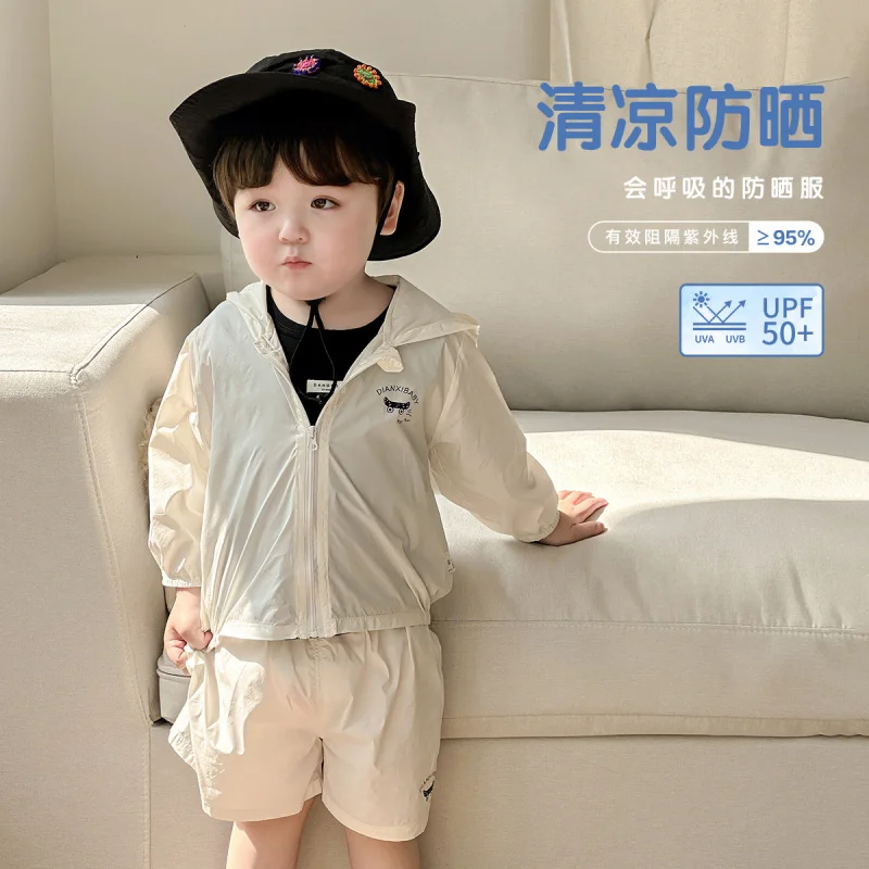 

Dianxi Infant Clothing Summer New Style Baby Outdoor Sun Protection Set Lightweight Breathable Jacket and Shorts Two-Piece Set
