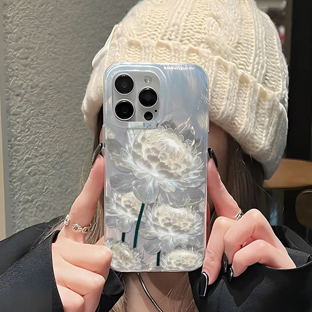 الشعور المتقدم للزهرة الجانبية الأخرى مناسب لحافظة الهاتف المحمول iPhone17 Apple 17/17promax Laser 14/13 فتحة كبيرة 15