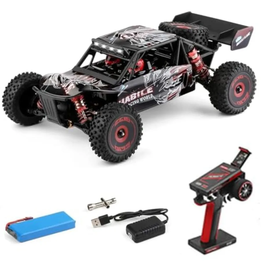 

RC car for adults metal chassis black 4WD high-speed off-road racing truck with brushless motor and 2.4GHz remote control