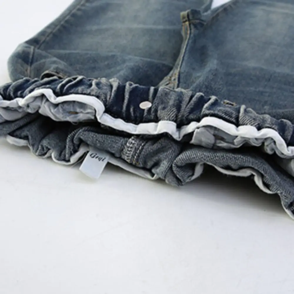 

Harajuku Bowknot Jeans Loose Straight Children Y2K Jeans Cowboy Pants High Waist Little Girls Denim Trousers Streetwear