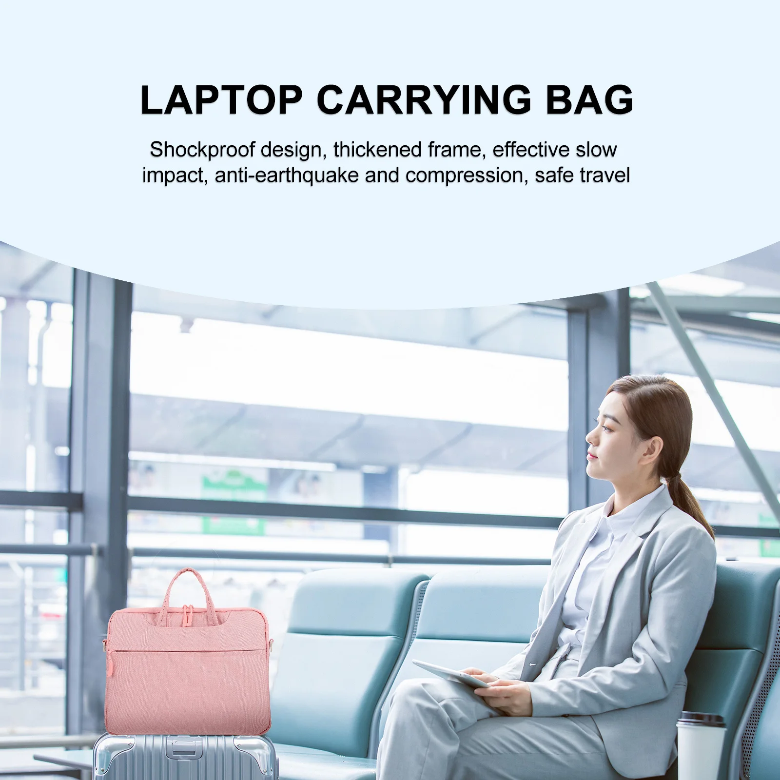 

1pc Single Shoulder Tablet Computer Bag Laptop Container Notebook Computer Pouch Waterproof Shockproof Lightweight Portable