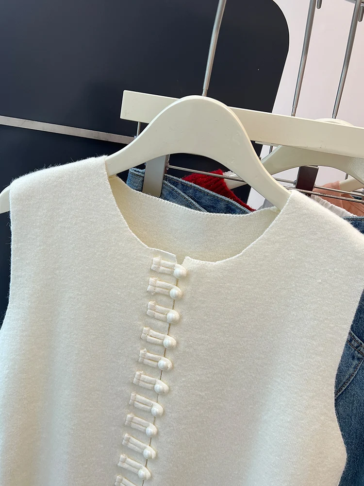 Comfortable Soft Camere Knitted Sweater  Color Svel Women's Vest Faionable Simple Versatile oulder Bared Vest