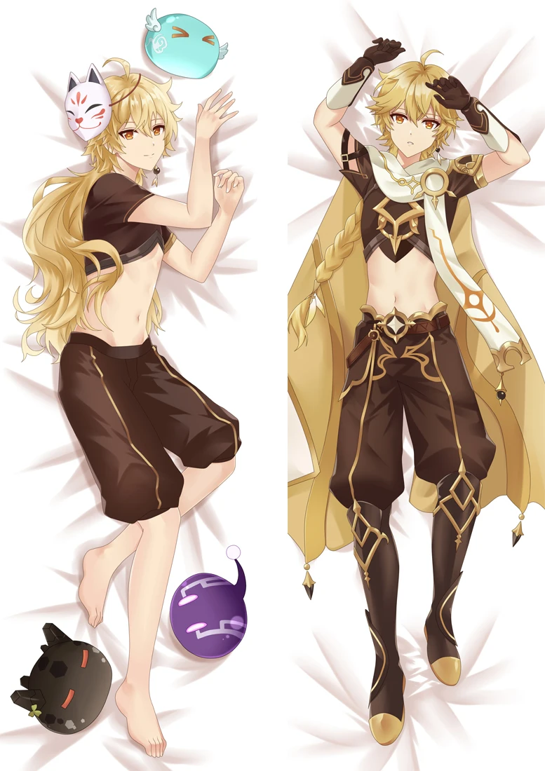 Anime Dakimakura Game Genshin Impact Aether Male Hugging Body Throw Cusion Pillow Cover
