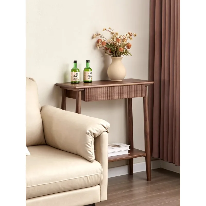 

Black walnut entrance table Solid wood entrance table, simple corridor decoration table, entry bar table